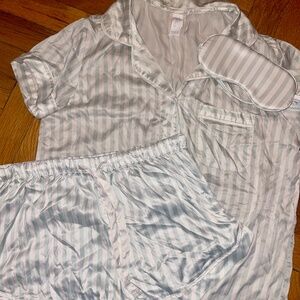 Target Stars Above 3 Piece Pajamas Set Mint & White Stripes Size XS